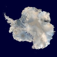 map of antartica with black background